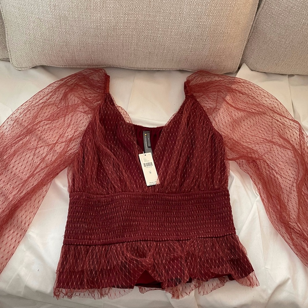 Anthropologie Tulle Blouse